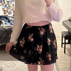 INSPIRED HEARTS flowy two tier floral cute summer skirt